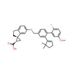 COc1ccc(F)c(-c2ccc(COc3ccc4c(c3)[C@]3(CC4)C[C@H]3C(=O)O)cc2C2=CCCC2(C)C)c1 ZINC000096270322