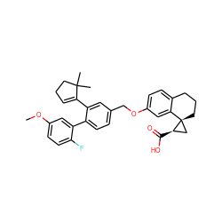 COc1ccc(F)c(-c2ccc(COc3ccc4c(c3)[C@]3(CCC4)C[C@H]3C(=O)O)cc2C2=CCCC2(C)C)c1 ZINC000096270321