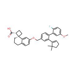COc1ccc(F)c(-c2ccc(COc3ccc4c(c3)[C@]3(CCC4)CC[C@H]3C(=O)O)cc2C2=CCCC2(C)C)c1 ZINC000096270312