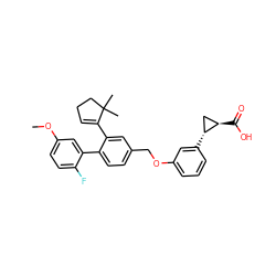 COc1ccc(F)c(-c2ccc(COc3cccc([C@@H]4C[C@H]4C(=O)O)c3)cc2C2=CCCC2(C)C)c1 ZINC000096270316