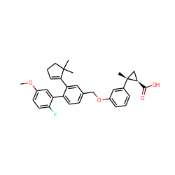 COc1ccc(F)c(-c2ccc(COc3cccc([C@]4(C)C[C@H]4C(=O)O)c3)cc2C2=CCCC2(C)C)c1 ZINC000096270314