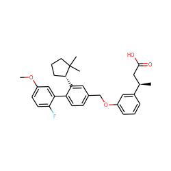 COc1ccc(F)c(-c2ccc(COc3cccc([C@H](C)CC(=O)O)c3)cc2[C@@H]2CCCC2(C)C)c1 ZINC000140812588