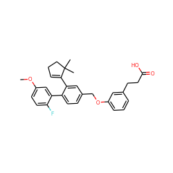 COc1ccc(F)c(-c2ccc(COc3cccc(CCC(=O)O)c3)cc2C2=CCCC2(C)C)c1 ZINC000096270311