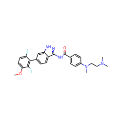 COc1ccc(F)c(-c2ccc3c(NC(=O)c4ccc(N(C)CCN(C)C)cc4)n[nH]c3c2)c1F ZINC001772570700