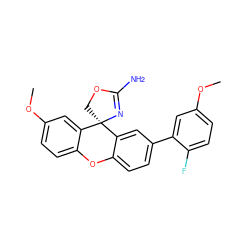 COc1ccc(F)c(-c2ccc3c(c2)[C@@]2(COC(N)=N2)c2cc(OC)ccc2O3)c1 ZINC000095575700