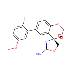 COc1ccc(F)c(-c2ccc3c(c2)[C@]2(COC(N)=N2)C2(COC2)CO3)c1 ZINC000149402679