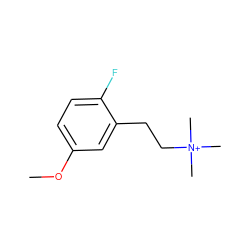 COc1ccc(F)c(CC[N+](C)(C)C)c1 ZINC001772581083