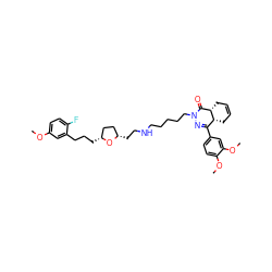 COc1ccc(F)c(CCC[C@@H]2CC[C@H](CCNCCCCCN3N=C(c4ccc(OC)c(OC)c4)[C@H]4CC=CC[C@H]4C3=O)O2)c1 ZINC000044351700