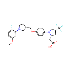 COc1ccc(F)c(N2CC[C@H](COc3ccc(N4C[C@H](C(F)(F)F)C[C@@H]4CC(=O)O)cc3)C2)c1 ZINC000213713201