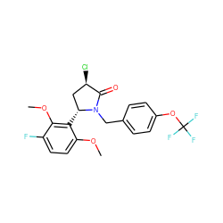 COc1ccc(F)c(OC)c1[C@@H]1C[C@@H](Cl)C(=O)N1Cc1ccc(OC(F)(F)F)cc1 ZINC000167243874