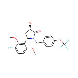 COc1ccc(F)c(OC)c1[C@@H]1C[C@@H](O)C(=O)N1Cc1ccc(OC(F)(F)F)cc1 ZINC000167148664