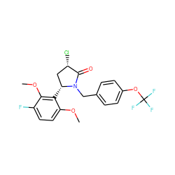 COc1ccc(F)c(OC)c1[C@@H]1C[C@H](Cl)C(=O)N1Cc1ccc(OC(F)(F)F)cc1 ZINC000167244036