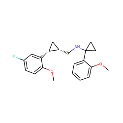 COc1ccc(F)cc1[C@@H]1C[C@@H]1CNC1(c2ccccc2OC)CC1 ZINC001772593603