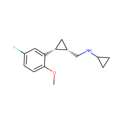 COc1ccc(F)cc1[C@@H]1C[C@@H]1CNC1CC1 ZINC000310391838