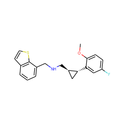 COc1ccc(F)cc1[C@@H]1C[C@H]1CNCc1cccc2ccsc12 ZINC001772621835