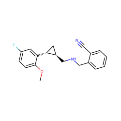 COc1ccc(F)cc1[C@@H]1C[C@H]1CNCc1ccccc1C#N ZINC001772570945