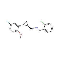 COc1ccc(F)cc1[C@@H]1C[C@H]1CNCc1ccccc1Cl ZINC001772612036