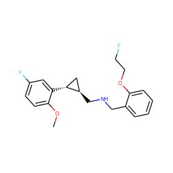 COc1ccc(F)cc1[C@@H]1C[C@H]1CNCc1ccccc1OCCF ZINC001772590684