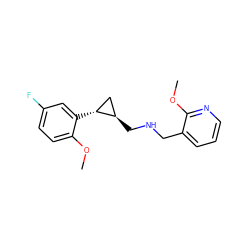COc1ccc(F)cc1[C@@H]1C[C@H]1CNCc1cccnc1OC ZINC001772652453