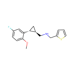 COc1ccc(F)cc1[C@@H]1C[C@H]1CNCc1cccs1 ZINC001772572280