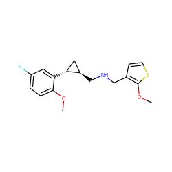 COc1ccc(F)cc1[C@@H]1C[C@H]1CNCc1ccsc1OC ZINC001772612160