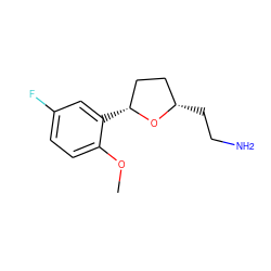 COc1ccc(F)cc1[C@@H]1CC[C@H](CCN)O1 ZINC000040848118