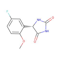 COc1ccc(F)cc1[C@@H]1NC(=O)NC1=O ZINC000028227966