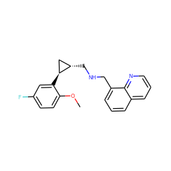 COc1ccc(F)cc1[C@H]1C[C@@H]1CNCc1cccc2cccnc12 ZINC001772607265