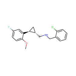 COc1ccc(F)cc1[C@H]1C[C@@H]1CNCc1ccccc1Cl ZINC001772633855