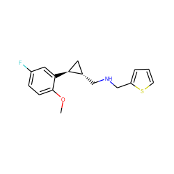 COc1ccc(F)cc1[C@H]1C[C@@H]1CNCc1cccs1 ZINC001772621441