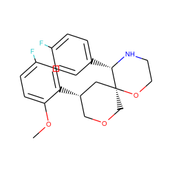 COc1ccc(F)cc1[C@H]1COC[C@@]2(C1)OCCN[C@H]2c1ccc(F)cc1 ZINC000026507374