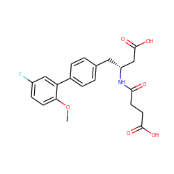 COc1ccc(F)cc1-c1ccc(C[C@H](CC(=O)O)NC(=O)CCC(=O)O)cc1 ZINC000165910411