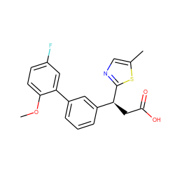 COc1ccc(F)cc1-c1cccc([C@H](CC(=O)O)c2ncc(C)s2)c1 ZINC001772655666