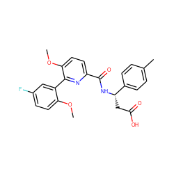 COc1ccc(F)cc1-c1nc(C(=O)N[C@@H](CC(=O)O)c2ccc(C)cc2)ccc1OC ZINC000203886292