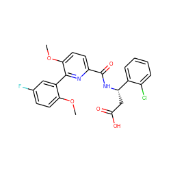 COc1ccc(F)cc1-c1nc(C(=O)N[C@@H](CC(=O)O)c2ccccc2Cl)ccc1OC ZINC000203332860