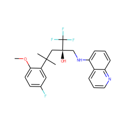 COc1ccc(F)cc1C(C)(C)C[C@@](O)(CNc1cccc2ncccc12)C(F)(F)F ZINC000064539895