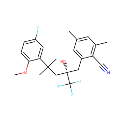 COc1ccc(F)cc1C(C)(C)C[C@@](O)(Cc1cc(C)cc(C)c1C#N)C(F)(F)F ZINC000028862558