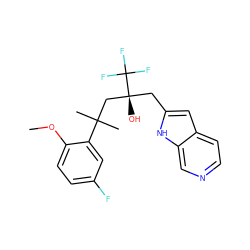 COc1ccc(F)cc1C(C)(C)C[C@@](O)(Cc1cc2ccncc2[nH]1)C(F)(F)F ZINC000035983912