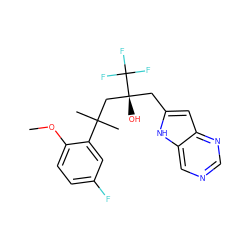 COc1ccc(F)cc1C(C)(C)C[C@@](O)(Cc1cc2ncncc2[nH]1)C(F)(F)F ZINC000103250763