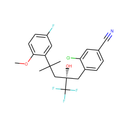 COc1ccc(F)cc1C(C)(C)C[C@@](O)(Cc1ccc(C#N)cc1Cl)C(F)(F)F ZINC000028862542