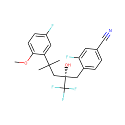 COc1ccc(F)cc1C(C)(C)C[C@@](O)(Cc1ccc(C#N)cc1F)C(F)(F)F ZINC000028862539