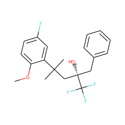 COc1ccc(F)cc1C(C)(C)C[C@@](O)(Cc1ccccc1)C(F)(F)F ZINC000028862171