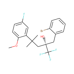 COc1ccc(F)cc1C(C)(C)C[C@@](O)(Cc1ccccc1Br)C(F)(F)F ZINC000028862323