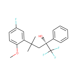 COc1ccc(F)cc1C(C)(C)C[C@@](O)(c1ccccc1)C(F)(F)F ZINC000028862167