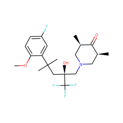 COc1ccc(F)cc1C(C)(C)C[C@](O)(CN1C[C@H](C)C(=O)[C@H](C)C1)C(F)(F)F ZINC000034802044