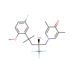 COc1ccc(F)cc1C(C)(C)C[C@](O)(Cn1cc(C)c(=O)c(C)c1)C(F)(F)F ZINC000034802052