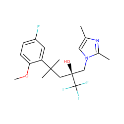 COc1ccc(F)cc1C(C)(C)C[C@](O)(Cn1cc(C)nc1C)C(F)(F)F ZINC000034802054