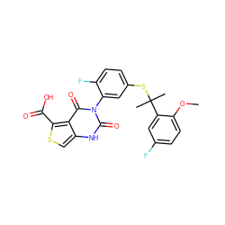 COc1ccc(F)cc1C(C)(C)Sc1ccc(F)c(-n2c(=O)[nH]c3csc(C(=O)O)c3c2=O)c1 ZINC000043152965