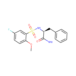 COc1ccc(F)cc1S(=O)(=O)N[C@@H](Cc1ccccc1)C(N)=O ZINC000001080659