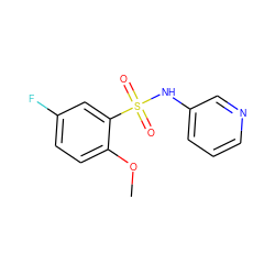 COc1ccc(F)cc1S(=O)(=O)Nc1cccnc1 ZINC000016319438
